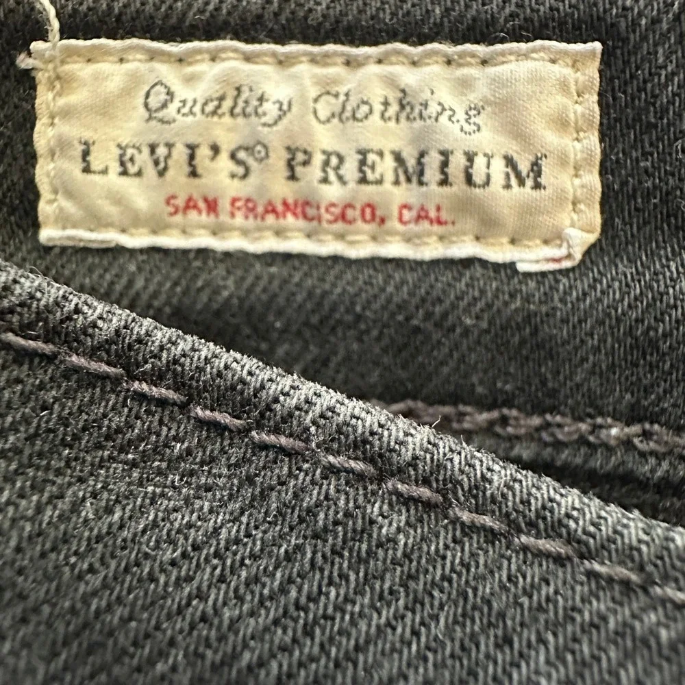 Levi's Premium 502‎ Regular Taper Black Denim Jeans Mens 32 Grunge Streetwear